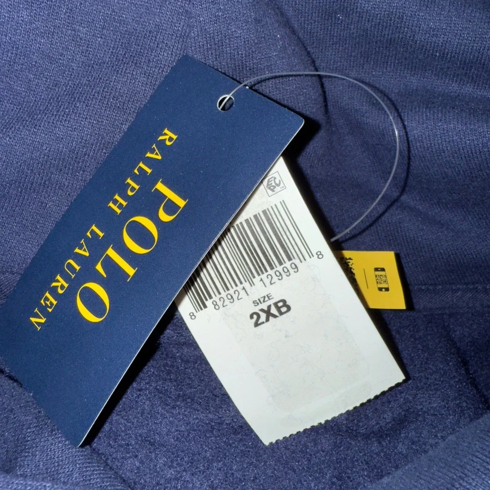 Polo Ralph‎ Lauren Mens 2XLB Navy Blue Fleece Hoodie Red Pony NWT